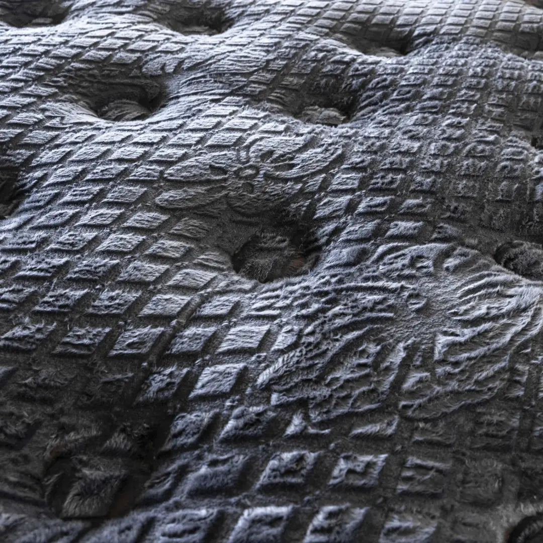 Gri Ultra Ortopedik Hilal Pedli Paket Yaylı Tavşan Tüyü Peluş Kumaş Yatak