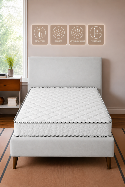 Tek Kişilik Full Ortopedik Bamboo Yaysız Sünger Yatak 90x190
