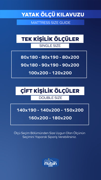 Tek Kişilik Full Ortopedik Bamboo Yaysız Sünger Yatak 90x190